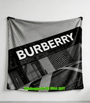 Burberry Monochrome Storefront Sign Print Flannel Sofa Throw Blanket B080
